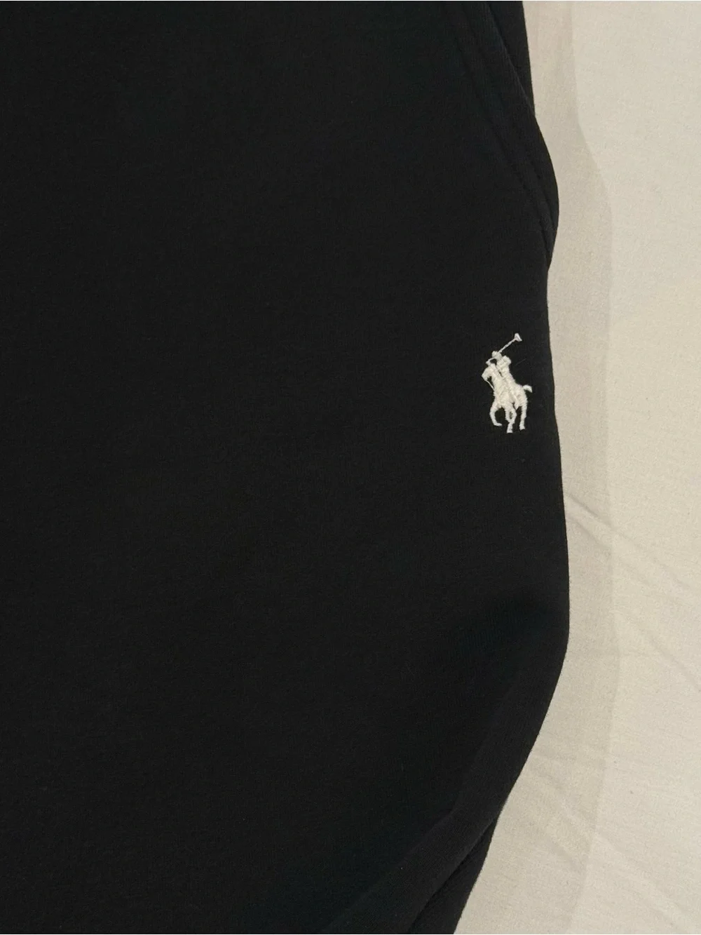 Polo Ralph Lauren Mens L Black Fleece Jogger Sweatpants White Pony Logo Pants